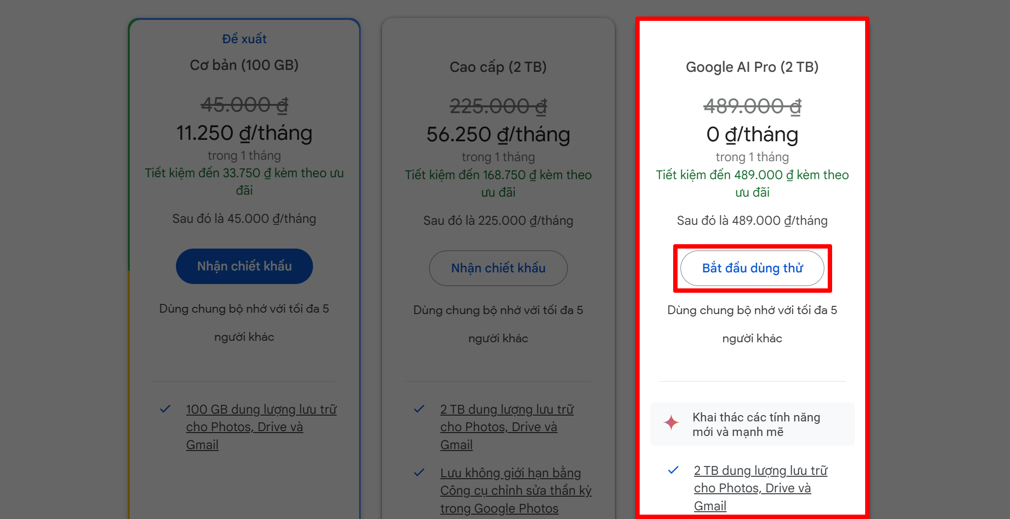 Giao diện yêu cầu thêm phương thức thanh toán để kích hoạt dùng thử