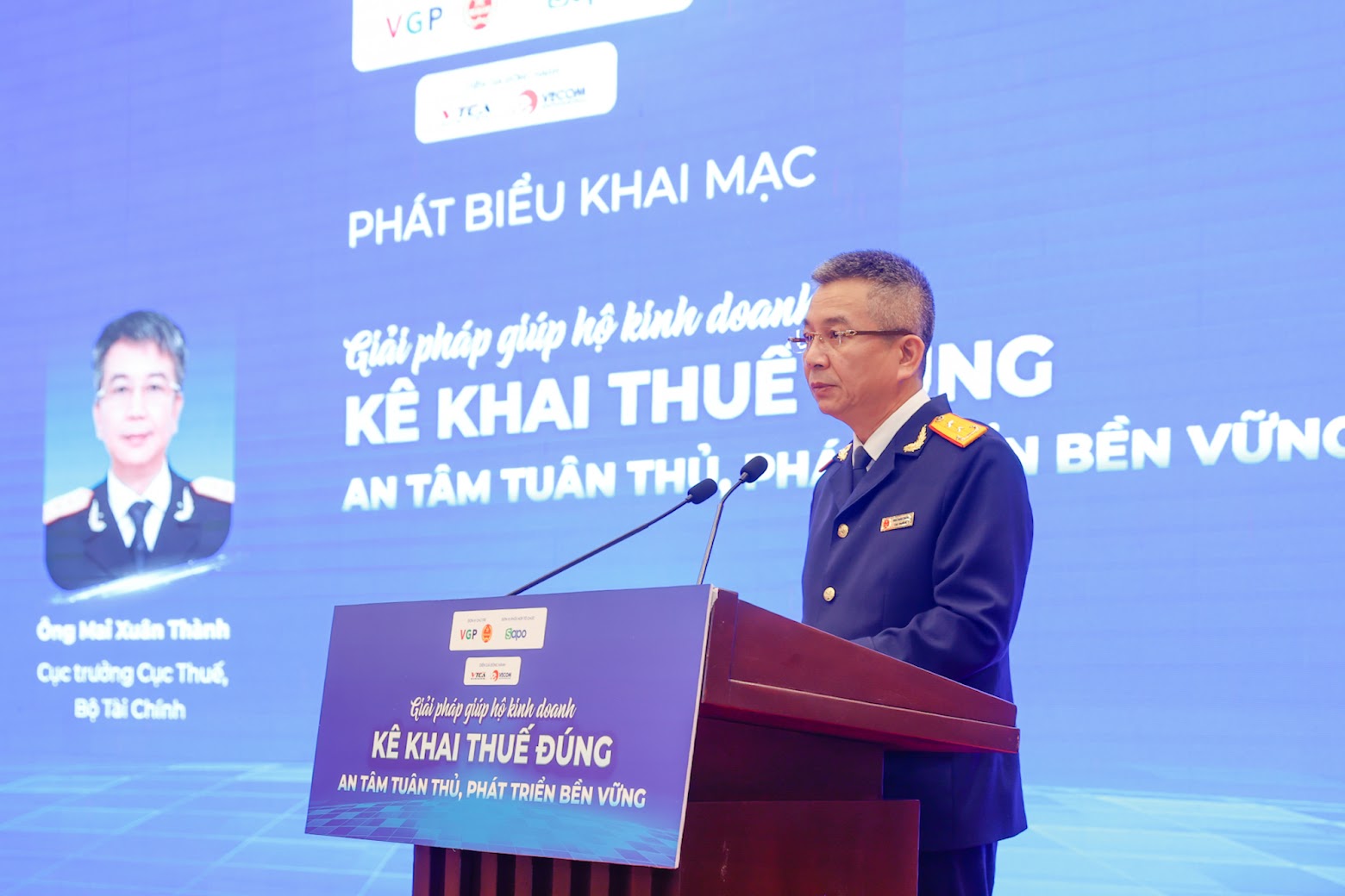 "Ông Mai Xuân Thành, Cục trưởng Cục Thuế, chia sẻ về ý nghĩa hội thảo"